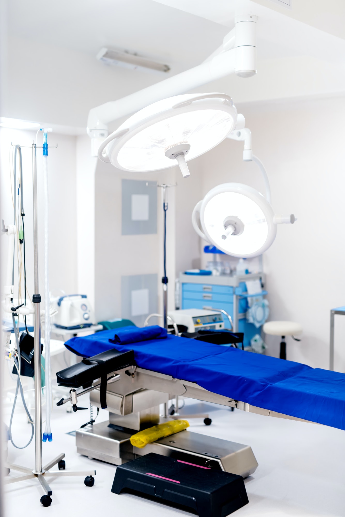 Medical equipment and modern devices in surgical room.